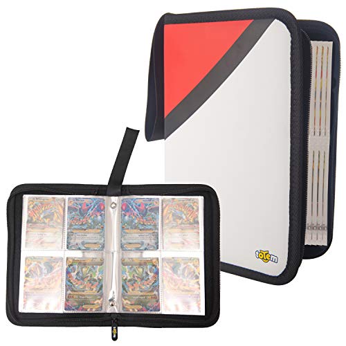 Totem World Poke Ball Theme Card Case Binder Compatible with Pokemon Cards, Trading Cards Collectors Album with 25 Premium 4-Pocket Pages, Holds Up to 200 Cards