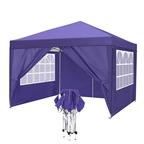 Carpa 3x3 Cenador Plegable pergola Plegable Impermeables Carpas de Jardin, para Exteriores, de Alto Rendimiento, con 4 Paredes Laterales