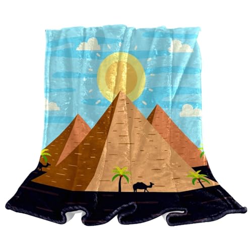 Couverture microfibre chaude et douce imprimé Égypte grand plaid de canapé isolant - 2