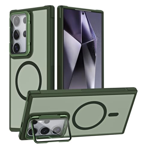 Coque Rigide S24 Ultra Vert Foncé : Protégez votre Objectif en Voyage grâce au Magnétisme Mat