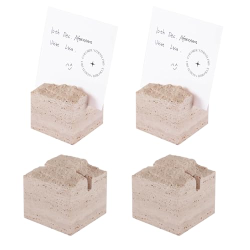 JIMEI 4 Pcs Travertine Place Card Holder Wedding Table Number Sign Stand