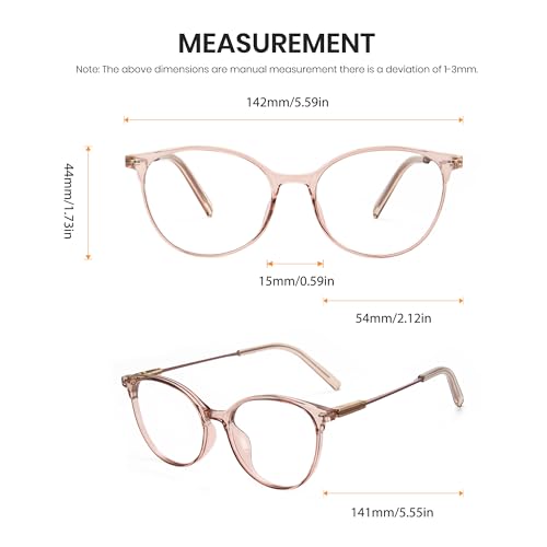 Image of Cyxus Round Blue Light Glasses Women Men Retro Circular Computer Glasses Anti Blue Light Blockers Reduce Eye-strain 8185