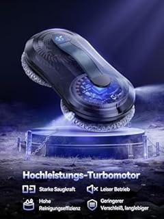 Yeerain Fensterputzroboter mit Sprühfunktion, Turbo Boost Saugkraft 7000Pa, Leiser Betrieb, 3 Reinigungsmodi, Intelligente Wegplanung, Randerkennung, Inklusive 10 Reinigungstüchern