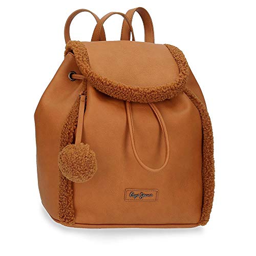 Pepe Jeans Pearl Mochila Casual Marrón 26 5x28 5x16 cms Piel Sintética 12.46L