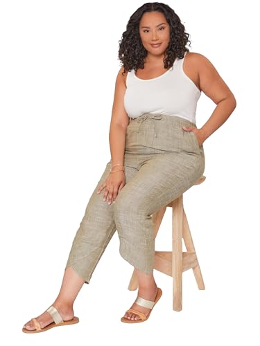 Royalty For Me Womens Women’s Casual Summer Linen Mid-Rise PantsCasual Pants4