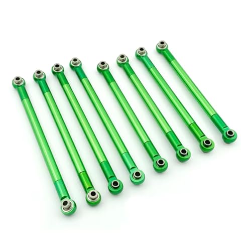 RCアップグレードアクセサリー MN128 MN86 MN86S MN86K MN86KS MN G500 1/12用メタル シャーシ用リンク ロッド タイロッド リンケージ サスペンション リンク RCクローラー カー アップグレードパーツ (グリーン)