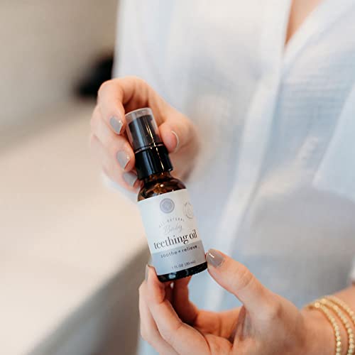 rowe casa organics baby teething oil natural baby teething relief with chamomile and copaiba naturally relieving and soothing to help ease discomfort 1 fl oz