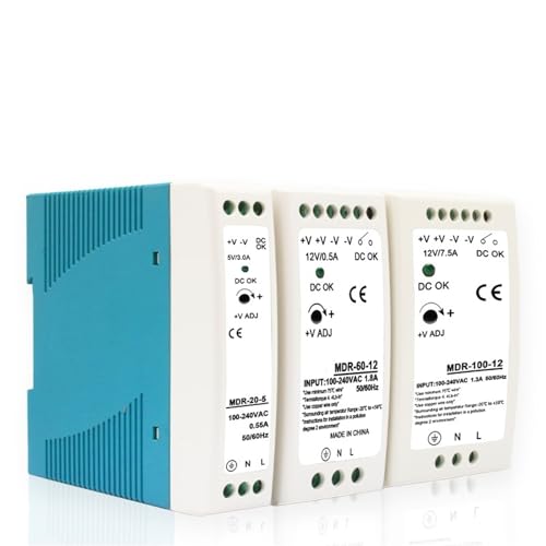 AC100-240V Input Industrial Rail Power Supply Switch MDR-60W 10W 20W 40W 100W Single Output Switching 5V 12V 15V 24V 48V(12V_20W)