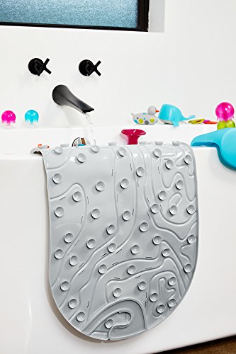 Boon Bathtub Mat Griffle | Rubber Soft Textured Non Slip Baby Bath Mat for Tub with Drainage Holes and Suction Cups | BPA Free