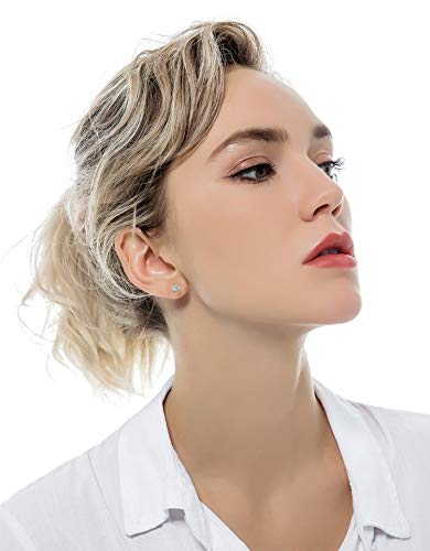 Tornito 12 Pairs Tiny Stud Earrings Stainless Steel Round Cubic Zirconia Barbell Stud Earrings Set For Men Women Screw Flat Back Earrings 2MM-3MM 20G4