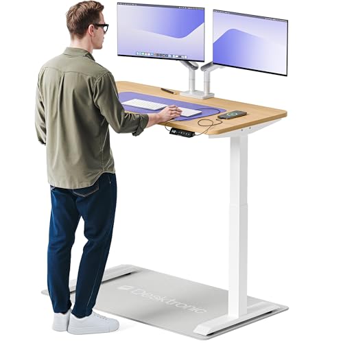 Desktronic Homeone Höhenverstellbarer Schreibtisch 120 × 60 cm – Elektrischer Schreibtisch Mit Zwei Elektrischen Motoren, Touchscreen-Steuerung Und Integrierten USB-a- Und USB-c-ladeanschlüssen
