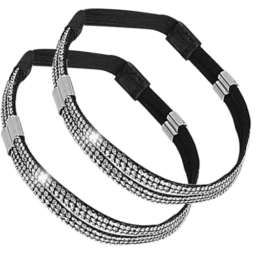 VALICLUD Correas Desmontables de Cuero para Tacones Altos, Cordones Elásticos Decoración de Cristales, Antideslizantes y Ajustables, Diseñadas para Mujer en Uso Diario y Ocasiones