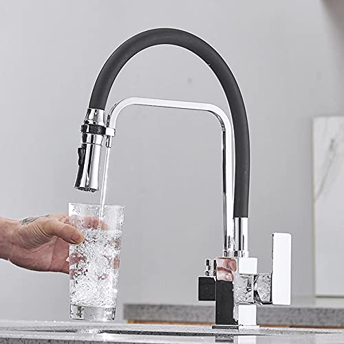Robinet de cuisine eau potable directe pure au quotidien et mitigeur chaud froid orientable 360°