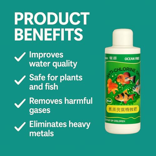 Image of Ocean Free 240Ml Anti-Chlorine Aquarium Water Conditioner - Instantly Removes Chlorine & Chloramine | Safe for Fish, Shrimp & Plants | Freshwater & Saltwater Use