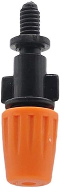Gardening Watering System Tools 100 Pcs Orange Mist Nozzle With 6 Mm Screw Connector Garden Watering Irrigation Micro Drip Fittings Spray Nozzles Plastic (Color : Orange)