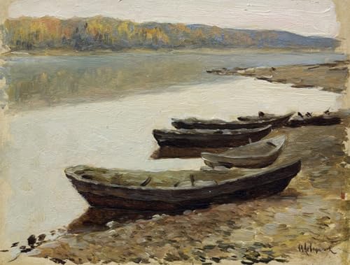 Cuadro de barcos de Isaac Levitan para decorar tu dormitorio con arte natural 60x90cm