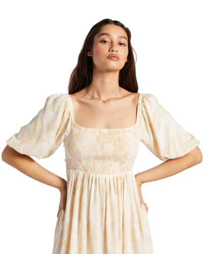 Roxy Women's Satin Sands Mini Dress, Tapioca Crazy Hibiscus 231 #TOP3