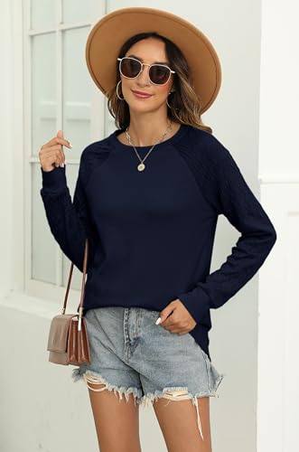 Image of Bluetime Women's Long Sleeve Sweatshirts Fall Crewneck Tunic Tops Casual