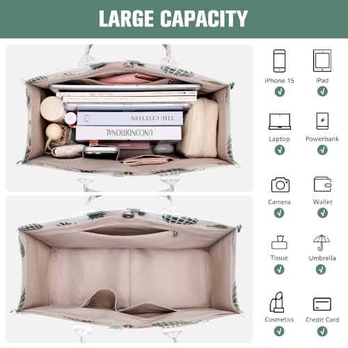 Image of KALIDI PVC Tote Bag Women's Kraft Paper Work Handbags Purses with Top Handle
