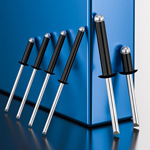 Image of Wensilon(80Pcs) Black Aluminum blind pro Rivets Kit,Aluminum Grip and Steel Mandrel Set