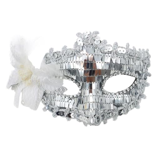 Gefomuofe Máscara veneciana para mujer, disfraz de carnaval mascarada, decoración de carnaval con lentejuelas, máscaras antiguas, máscara de ojos, retro, Halloween, disfraz, vestido, accesorio de