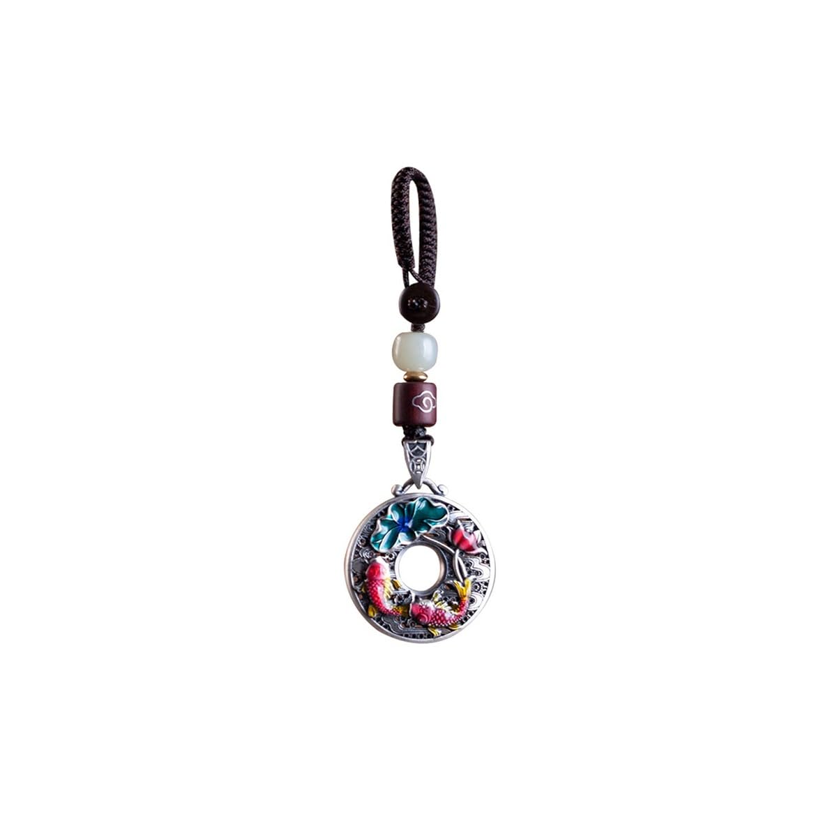 Portachiavi per Auto Ciondolo portachiavi for auto con fibbia della pace in argento puro, for uomo e donna, ciondolo for anno zodiacale, regalo, gioielli, ornamenti for zaino