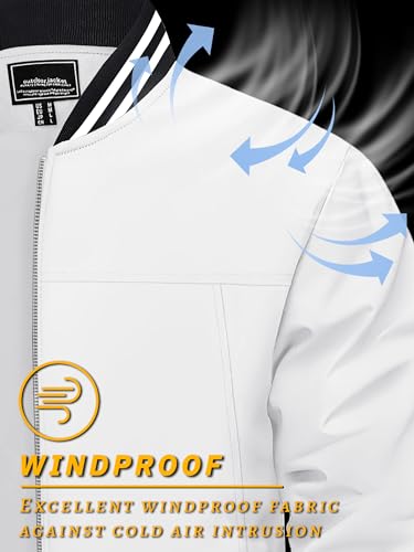 Image of TACVASEN Men's Lightweight Jacket Casual Spring Fall Windbreaker Bomber Zip Up Coat With Pocket | Men jacket, windproof water-resistant fabric, suitable for spring summer and fall, casual commuting wear, travel and hiking.