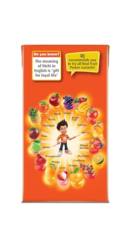 Image of Real Litchi Juice- 135ml x 10 | Rich In Vitamin C | No Added Preservatives, Artificial Color & Flavour | Goodness of Best Fruit | Tasty, Refreshing & Energising Drink