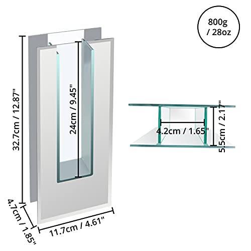 Belle Vous Glazen Bloemen Vaast – 32,7 cm – Grote Rechthoekige Kristal Heldere Planter met Spiegel Beplating Voor Huis/ Kantoor Decoratie en Bruiloften/ Feest Kopstukken Decoraties Houder - Afbeelding 3