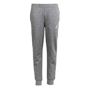Nike Jumpman Boy’s Tapered Logo Fleece Joggers; Heather Grey (Large)
