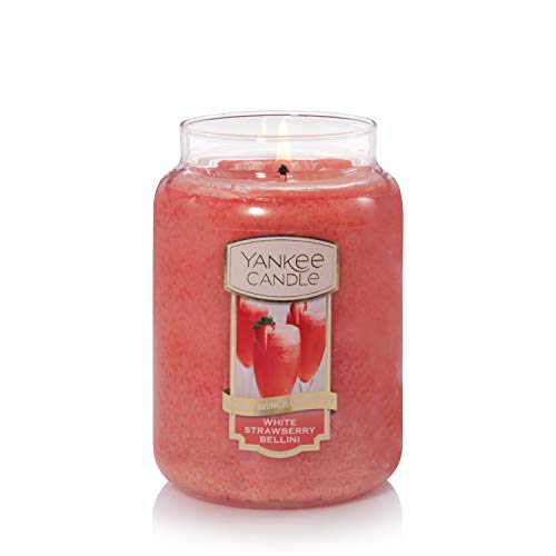 Yankee-Candle-White-Strawberry-Bellini-Scented-Classic-22oz-Large-Jar-Single-Wick-Candle-Over-110-Hours-of-Burn-Time Yankee Candle White Strawberry Bellini Scented Classic 22oz Large Jar Single Wick Candle Over 110 Hours of Burn Time