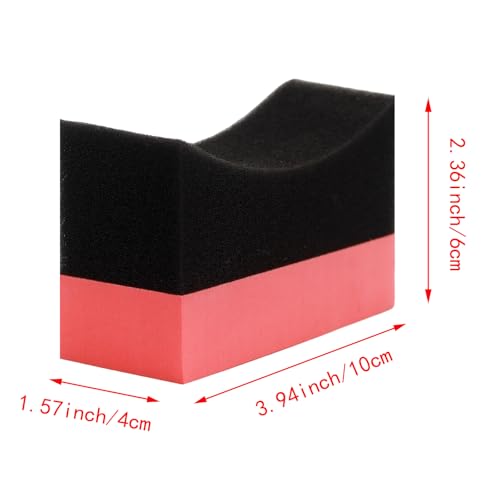Image of 7pcs Red Tire Shine Applicator Sponges, Durable Foam Tire Applicator Pads, Reusable Tire Sponges, for Car Glass, Painted Steel & Porcelain