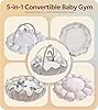 5-in-1 Thick & Plush Baby Play Gym, Baby Play Mats for Floor, Tummy Time Mat with 6 Toys, Convertible Stage-Based Developmental from Babies to Toddlers, Ball Pit, Pet Cushion Cloudico, Grey #1