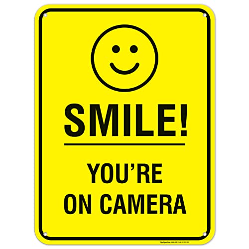 Smile Your On Camera Sign, Security Video Surveillance Sign,
