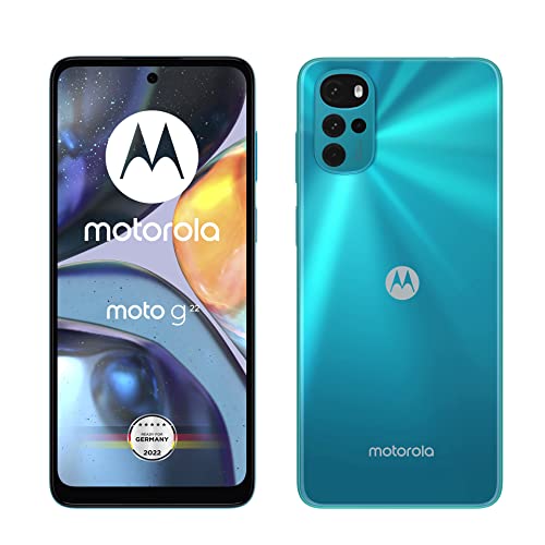Motorola moto g22 Smartphone (6,5"-HD+-Display, 50-MP-Kamera, 4 GB/64 GB, 5000 mAh, Android 12), Iceberg Blue