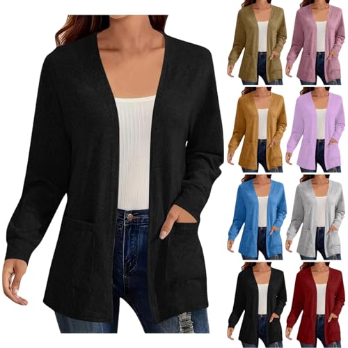 Cardigan Sweaters for Women Lightweight Open Front Cardigans Plus Size Trendy Cardigan Fall Sweaters with Pockets