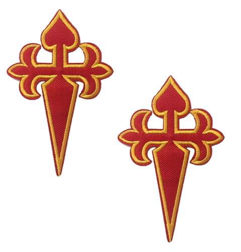 Parche Bordado Cruz de Santiago 9.8cm Para Planchar o Coser