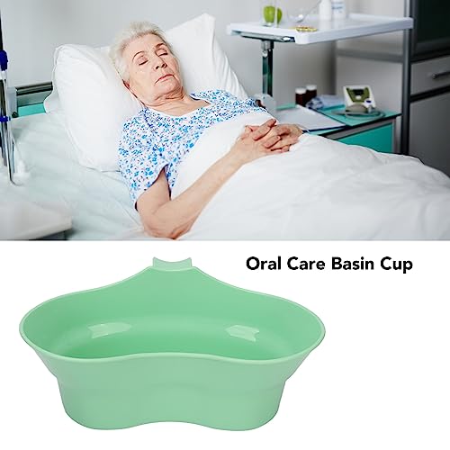 Image of 300ml Oral Care Basin Cup with Hanging Handle Design Inward Curved Vomit Bowl Tooth Brushing Tray for Elderly Bedridden