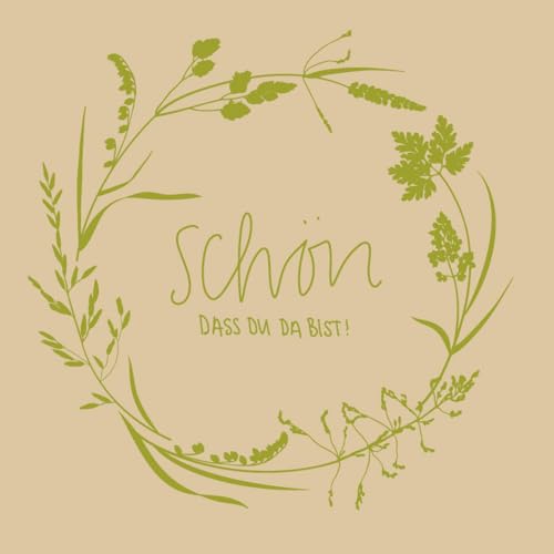 Mank Softpoint Serviette, Schön, dass du da bist!, 2-lagig Tissue 24 x 24 cm Feier Event Geburtstag Hochzeit 100 Stück (Recycled Tissue)