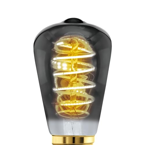 Eglo Dimmable E27 LED, vintage spiral filament light bulb, piston-shaped Edison lamp for retro lighting 4 watt, 100 lumen - Image 3