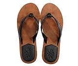 AX BOXING Zehentrenner Damen Flip Flops Schickes Einfach PU Leder Sandalen Sommerschuhe Hausschuhe Weich Strand Schwimmbad Drinnen/Draußen größe 36-41 (Schwarz-0808, numeric_40)