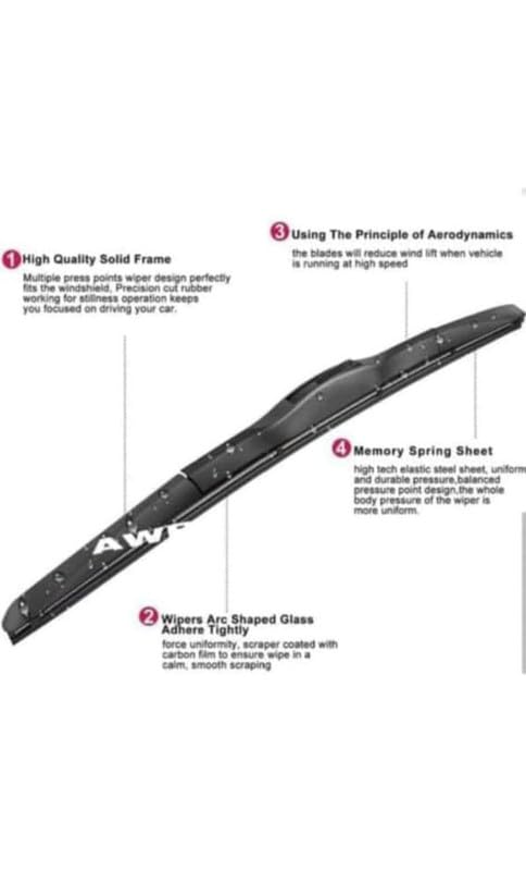 Image of AWB Hybrid Wiper Blades Front & Rear Compatible with Grand Vitara (pack of 3)
