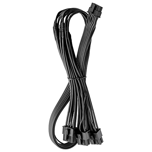 CableMod Basics C-Series 12VHPWR StealthSense PCI-e Cable for Corsair (Black, 16-pin to Triple 8-pin, 60cm)