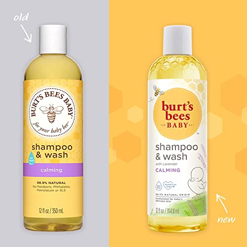 Image of Burt's Bees Baby Shampoo & Wash, Calming, 12 Ounces (Pack of 3) (Packaging May Vary)