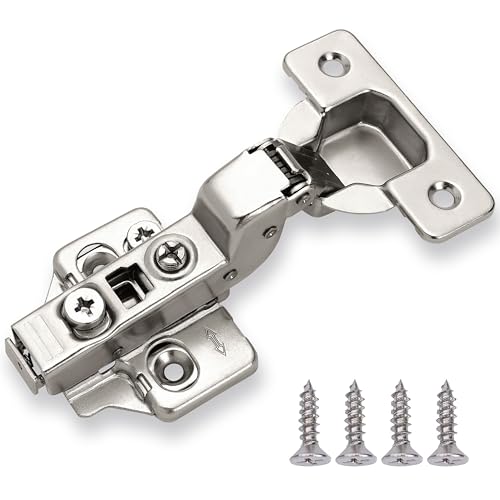 DecoBasics Inset Soft Close Cabinet Hinges for Kitchen Cabinets (10 Pcs)-105° Frameless Concealed Cabinet Door Hinge -6 Way Adjustability & Clip on Plate for Easy Installation