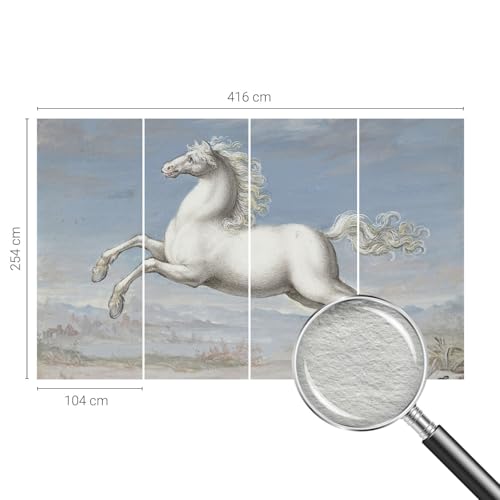 Impression de haute qualité pour ce décor mural intissé chevaux en saut