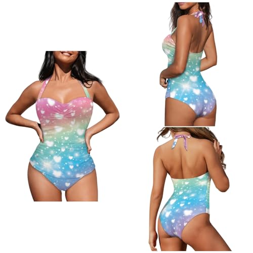 FUSURIRE Mommy and Me Swimsuits Bikini Sets for Women Bathing Suit Breathable Family Swimsuits Matching Set3