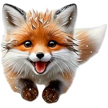 Happy Fox Waterproof Car Stickers Vinyl Animal Decals, 5.5-Inch Scratch-Resistant Bumper Stickers for Vehicles Cars SUVs Trucks, Walls Doors Suitcases, Easy Peel Removable, 2 Pack