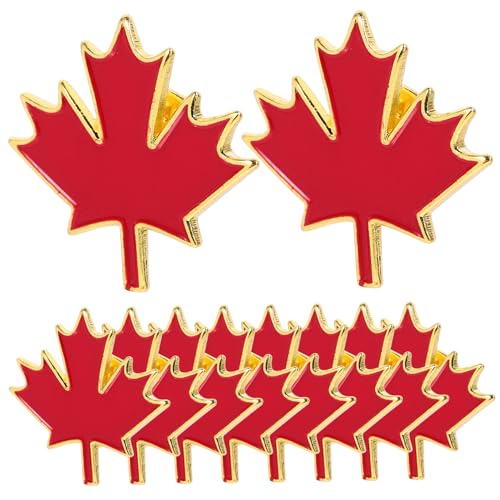 Broche en érable canadien chic en métal rouge pour costume et accessoire de mode d'automne