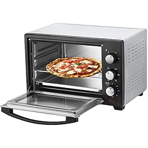 Mini-oven 25 liter | pizza-oven | 3-in-1 oven | minioven | kruimelplaat | boven- / onderwarmte | convectie | 60 minuten timer | 1.600 Watt (25 liter roestvrij staal)